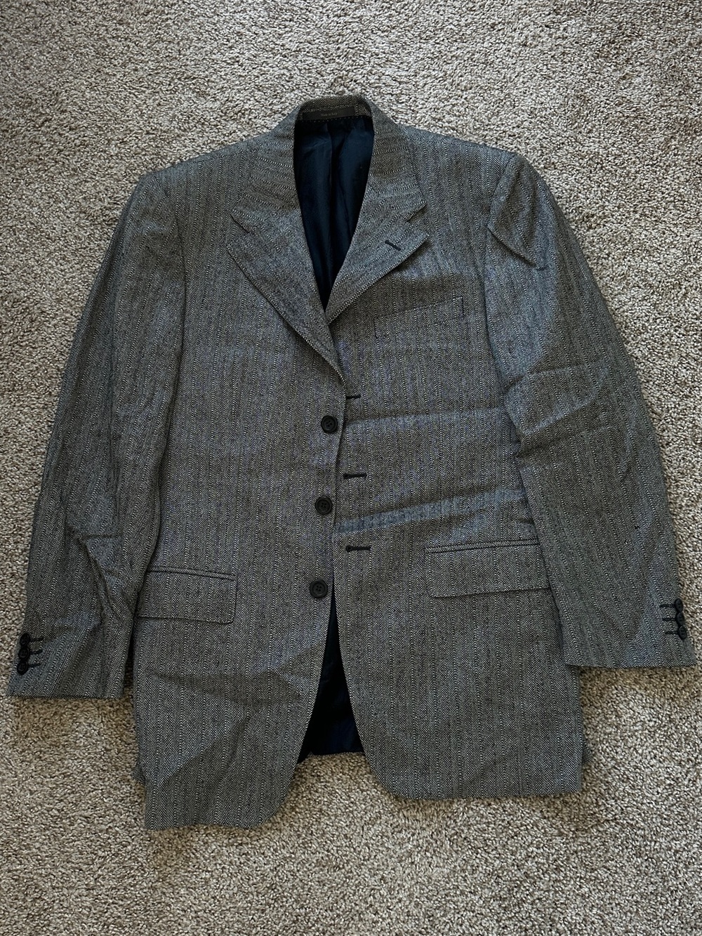 Versace Gray Herringbone Men's Blazer